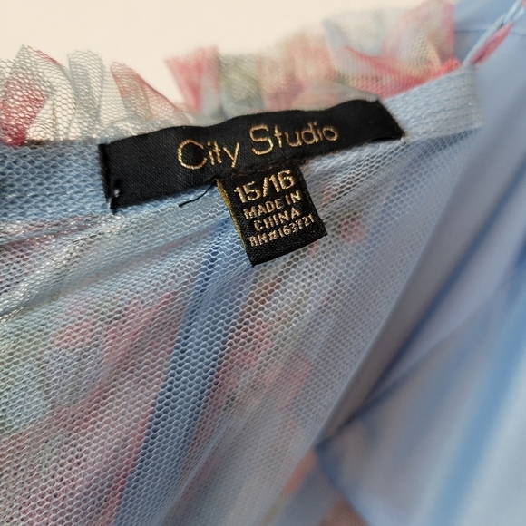 NWT City Studios Juniors Floral Print Bustier Gown in Sky Rose Size 15/16 - Picture 12 of 12